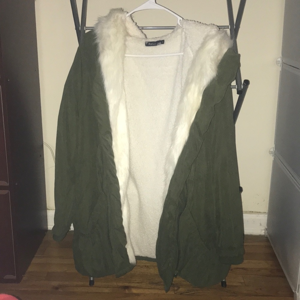 Khaki hooded jacket